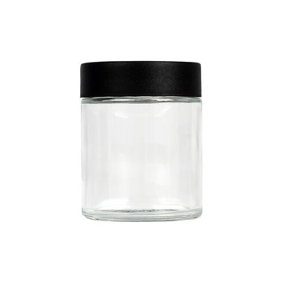 tarro a prueba de niños hermético de la flor del cáñamo del tarro de cristal de la mala hierba del claro 4oz