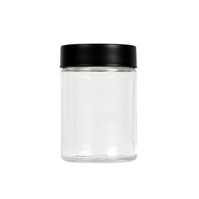 Boca ancha 5oz del cáñamo de la flor del tarro de cristal claro de la mala hierba sin plomo
