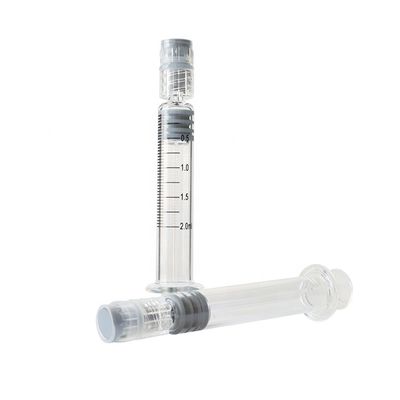 Jeringas de vidrio con cerradura de Luer vacías con inyector de metal o plástico para aceite cosmético
