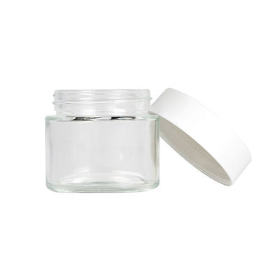 tarro de cristal claro 2oz con el vidrio de empaquetado de la mala hierba resistente del casquillo del niño
