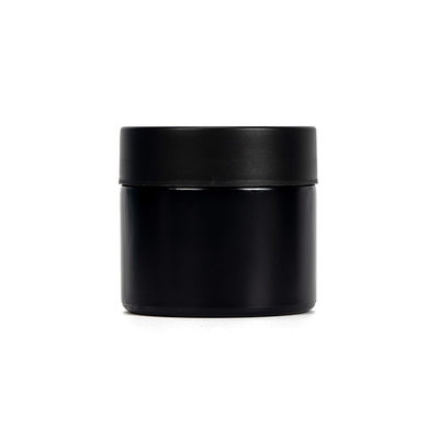 Paquetes de cristal de la mala hierba del tarro de cristal negro a prueba de niños 2oz