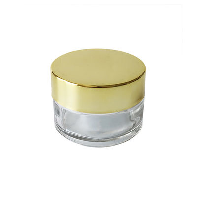 tarro de cristal de la mala hierba del claro 1oz con la prueba a prueba de niños del olor de la tapa del oro