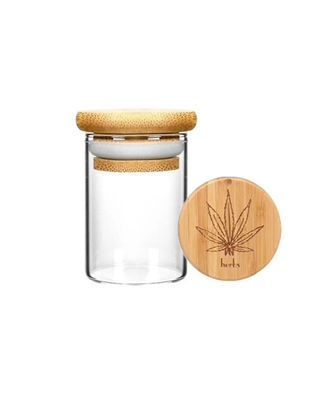 Tarro de la especia del vidrio de Borosilicate del almacenamiento de la comida con la tapa de bambú para el cereal de la harina de los tallarines de las hierbas