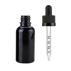 Botella de vidrio de goteo con tapa a prueba de adulteración para aceite de THC Ámbar Azul Negro Resistente a los niños Botella de vidrio con goteo