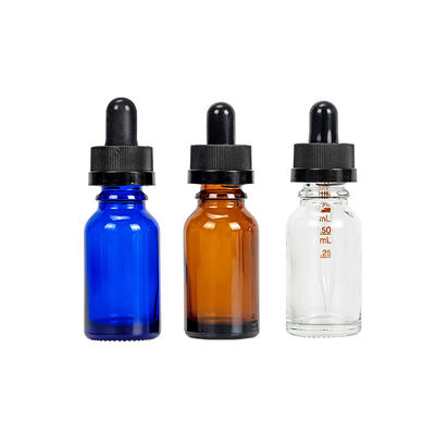 Botella de cristal clara del dropper del azul de cobalto para el suero 50ml 100ml del aceite esencial