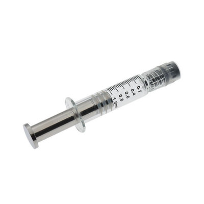 Jeringuilla de la cerradura del aceite 1ml Luer de THC con el escape del émbolo del metal libre