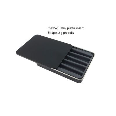 Niño de desplazamiento rectangular Tin Box For resistente 5pcs Prerolls