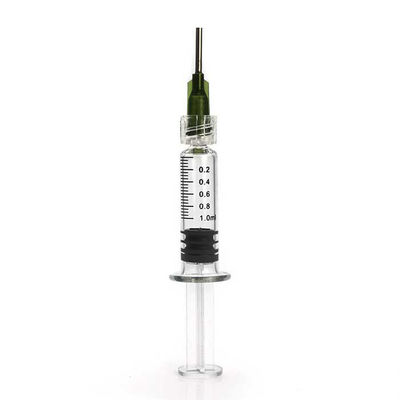 Jeringuillas de cristal del concentrado del cáñamo CBD de la cerradura 1mL de Luer de la jeringuilla con las agujas embotadas