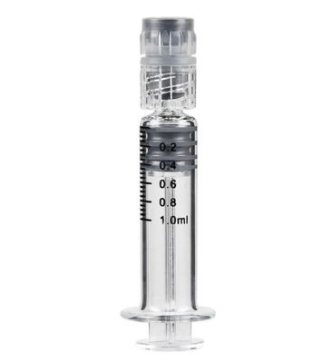 Jeringuilla 1mL Prefillable del aceite de la cerradura de Luer del vidrio de Borosilicate para el aceite del cáñamo CBD