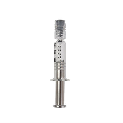 Escape de cristal de la cerradura de Luer de la jeringuilla del émbolo 1ml del metal plateado del oro libre