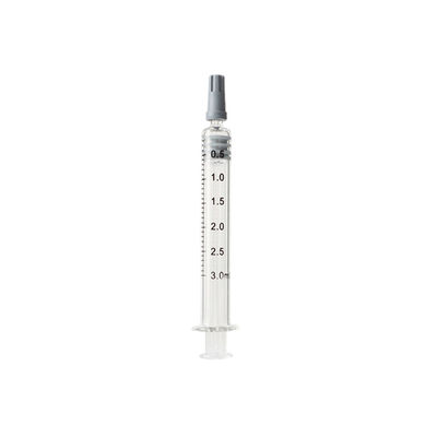 Jeringuilla de la cerradura del vidrio 3ml Luer del resbalón de Luer reutilizable para el aceite puro