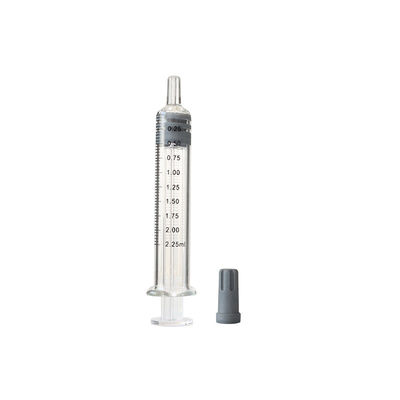 jeringuilla de la cerradura de Luer del aceite del cáñamo 2.25ml con la prueba del escape del casquillo