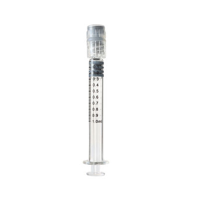 Jeringuilla de cristal reutilizable 1ml de Borosilicate del vidrio de Luer de la jeringuilla fina del conector