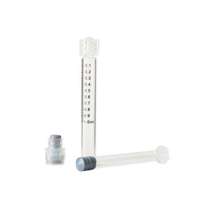 Jeringuilla de cristal reutilizable 1ml de Borosilicate del vidrio de Luer de la jeringuilla fina del conector