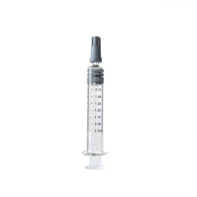 Jeringuilla de cristal 2.25ml de la cerradura estéril reutilizable de Luer para el aceite del cáñamo CBD