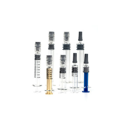 1 ml 2.25 ml 3 ml 5 ml Jeringuillas de borosilicato precargadas Pulgón de plástico metálico Jeringuillas de cerradura de Luer 5 ml Jeringuillas de vidrio 1 ml