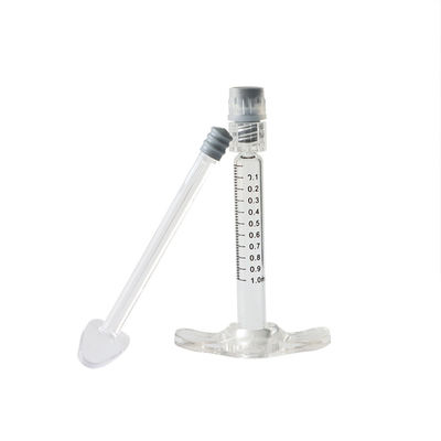 Jeringas de vidrio con cerradura de Luer vacías con inyector de metal o plástico para aceite cosmético