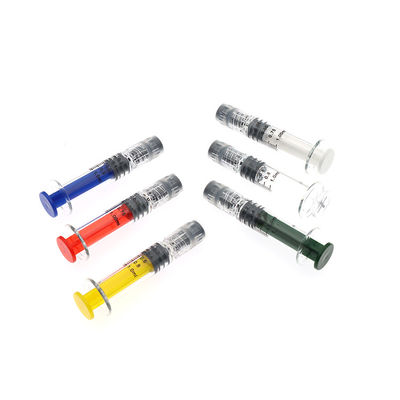 Jeringas de vidrio con cerradura de Luer vacías con inyector de metal o plástico para aceite cosmético