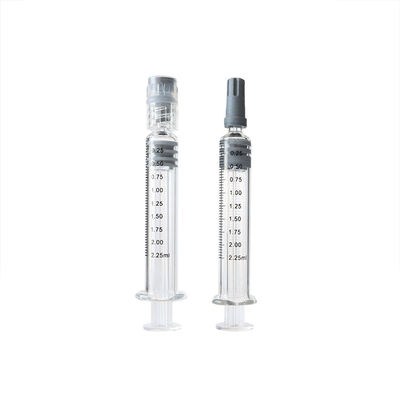 jeringuilla de cristal de la cerradura de 2.25ml Luer para las jeringuillas reutilizables del lenguado del aceite del concentrado