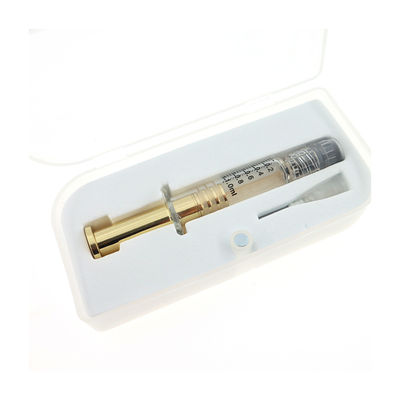 Jeringuilla de cristal de la cerradura de Borosilicate 1mL Luer con plata del metal o el émbolo del oro del metal