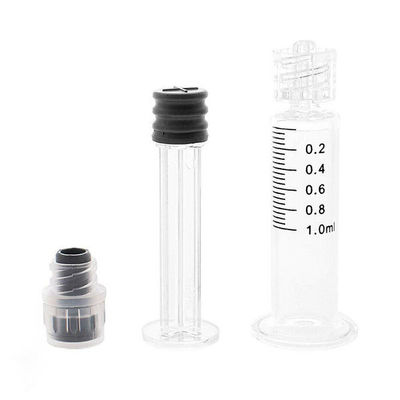 jeringuilla de cristal de la cerradura de 1mL Luer reutilizable para el aceite de CBD