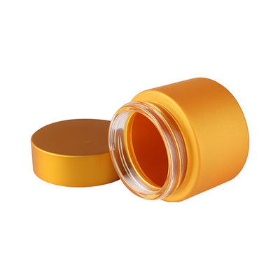 Tapón de tuerca de cristal del tarro de la mala hierba del oro ancho de la boca 2oz para el cáñamo