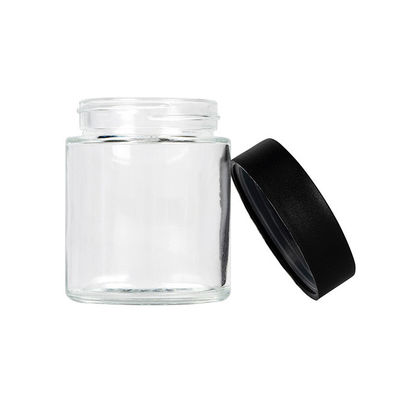 tarro a prueba de niños hermético de la flor del cáñamo del tarro de cristal de la mala hierba del claro 4oz
