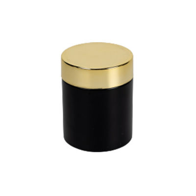 5oz Matte Black Glass Weed Jar con el casquillo resistente del niño