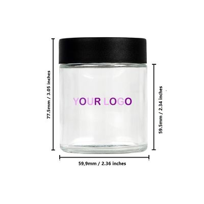 Tarro de empaquetado 4oz claro de la mala hierba del CRC con el tarro del cáñamo del vidrio de la tapa del tornillo
