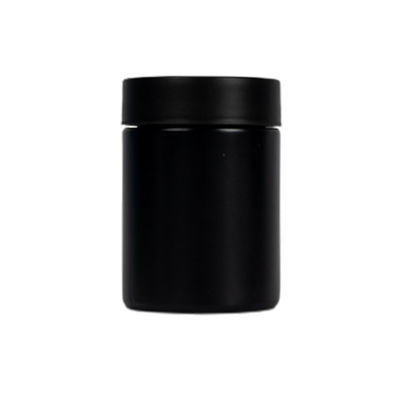 5oz Matte Black Glass Weed Jar con el casquillo resistente del niño
