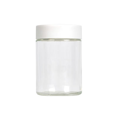 Boca ancha 5oz del cáñamo de la flor del tarro de cristal claro de la mala hierba sin plomo