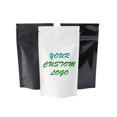 La mala hierba Ziplock negra blanca de 1/4 onza empaqueta a prueba de niños
