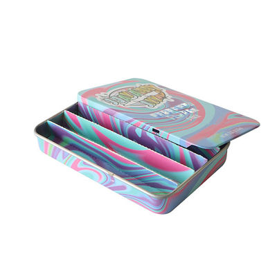La diapositiva resistente de grabación en relieve Tin With Paper Insert 5 del niño embala pre la lata del rollo