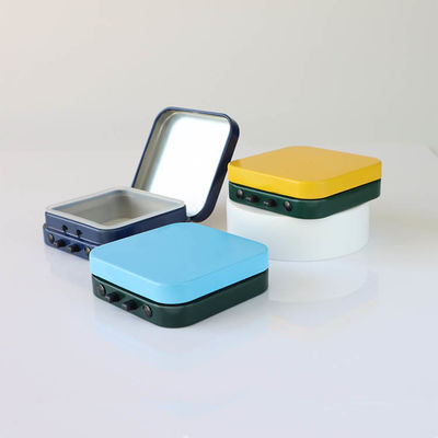 Modificado para requisitos particulares imprimiendo la lata de la menta de Tin Box Child Resistant Hinged del cuadrado 50 x 50 x 15 milímetros