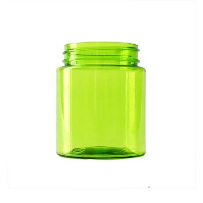 Tarro resistente del cáñamo 4oz del tarro del niño plástico verde transparente del ANIMAL DOMÉSTICO para la flor de 5g 6g