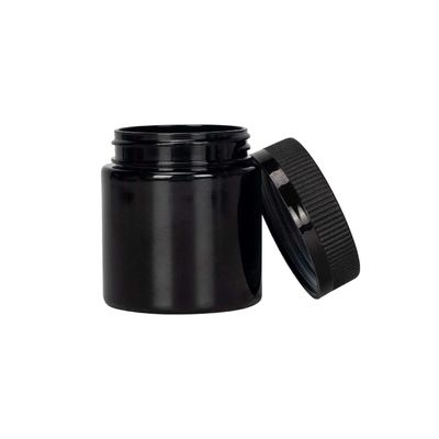 tarro plástico negro del cáñamo de la flor del tarro de la mala hierba 4oz que empaqueta con el casquillo