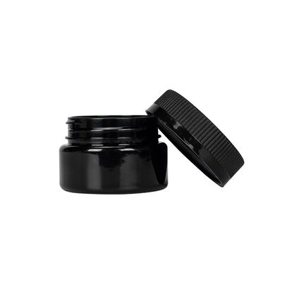 Final plástico resistente del cuello del tarro 53-400 de la mala hierba 2Oz del niño blanco negro