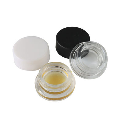 Contenedor de concentrado a prueba de niños de 7 ml Jarrón de vidrio transparente para aceite de cera