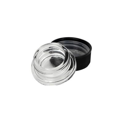 Tarro de vidrio concentrado de fondo grueso de 7 ml con tapa negra a prueba de niños
