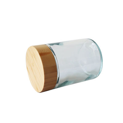 Tarro de cristal a prueba de niños de la tapa de bambú grande del tamaño 18oz para la flor de CBD