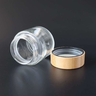 tarro de cristal de la mala hierba de la prueba del olor del claro 3.5g para el logotipo de encargo de las flores secas
