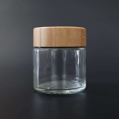 tarro de cristal de la mala hierba de la prueba del olor del claro 3.5g para el logotipo de encargo de las flores secas