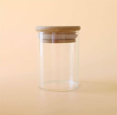 tapa de bambú de Herb And Spice Containers With de los tallarines de la comida del vidrio de Borosilicate 1-18oz