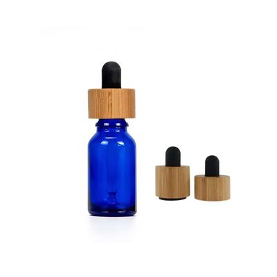 Botella vacía de cristal del dropper con la botella de aceite esencial superior 30ml de madera de bambú
