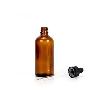 Botella de vidrio de goteo resistente a los niños para el embalaje de aceites esenciales personalizada 15ml 30ml 50ml 100ml botella de suero con goteo