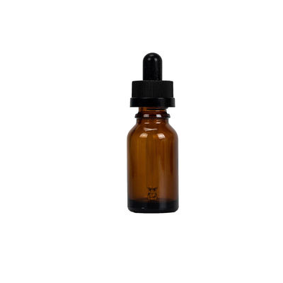 Botella de goteo de color de impresión personalizada para aceite esencial y suero Botella de vidrio negro resistente a los niños con goteo