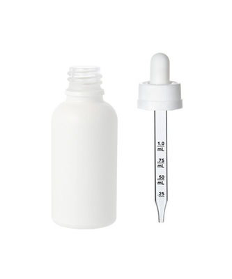 Botella a prueba de niños del tinte 30ml del dropper de Matte White Essential Oil Glass