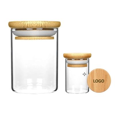 Jarrón de vidrio de borosilicato resistente a altas temperaturas con tapa de succión de madera
