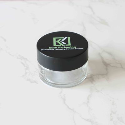 CR Flor Bud Jar Resistente a los niños, hermético, a prueba de olor, con tapa de tornillo negro, frascos de vidrio para gomitas, almacenamiento de hierbas