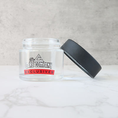 CR Flor Bud Jar Resistente a los niños, hermético, a prueba de olor, con tapa de tornillo negro, frascos de vidrio para gomitas, almacenamiento de hierbas